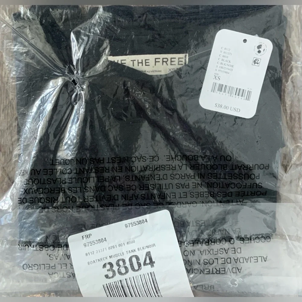 We The Free Boat-Neck Muscle Tank ~ NWT ~ XS ~ Black ~ Free People - Picture 8 of 12